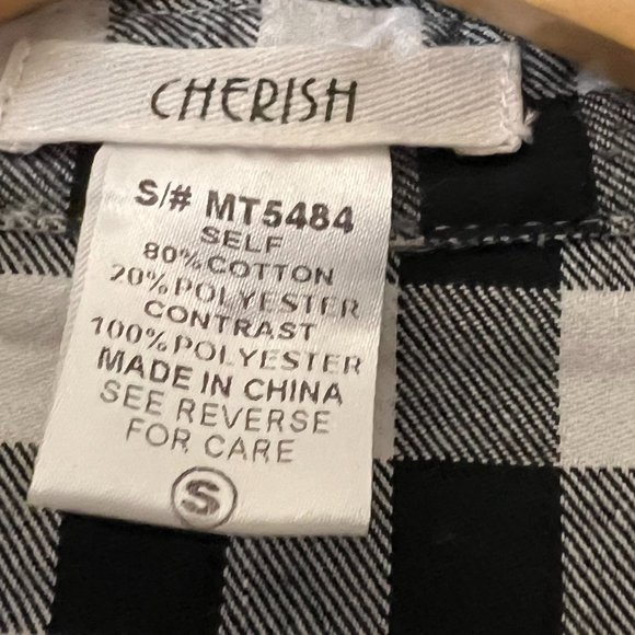 Sherish  Women's Dress Shirt Button Down Gingham Size S Long Sleeve - Picture 3 of 5